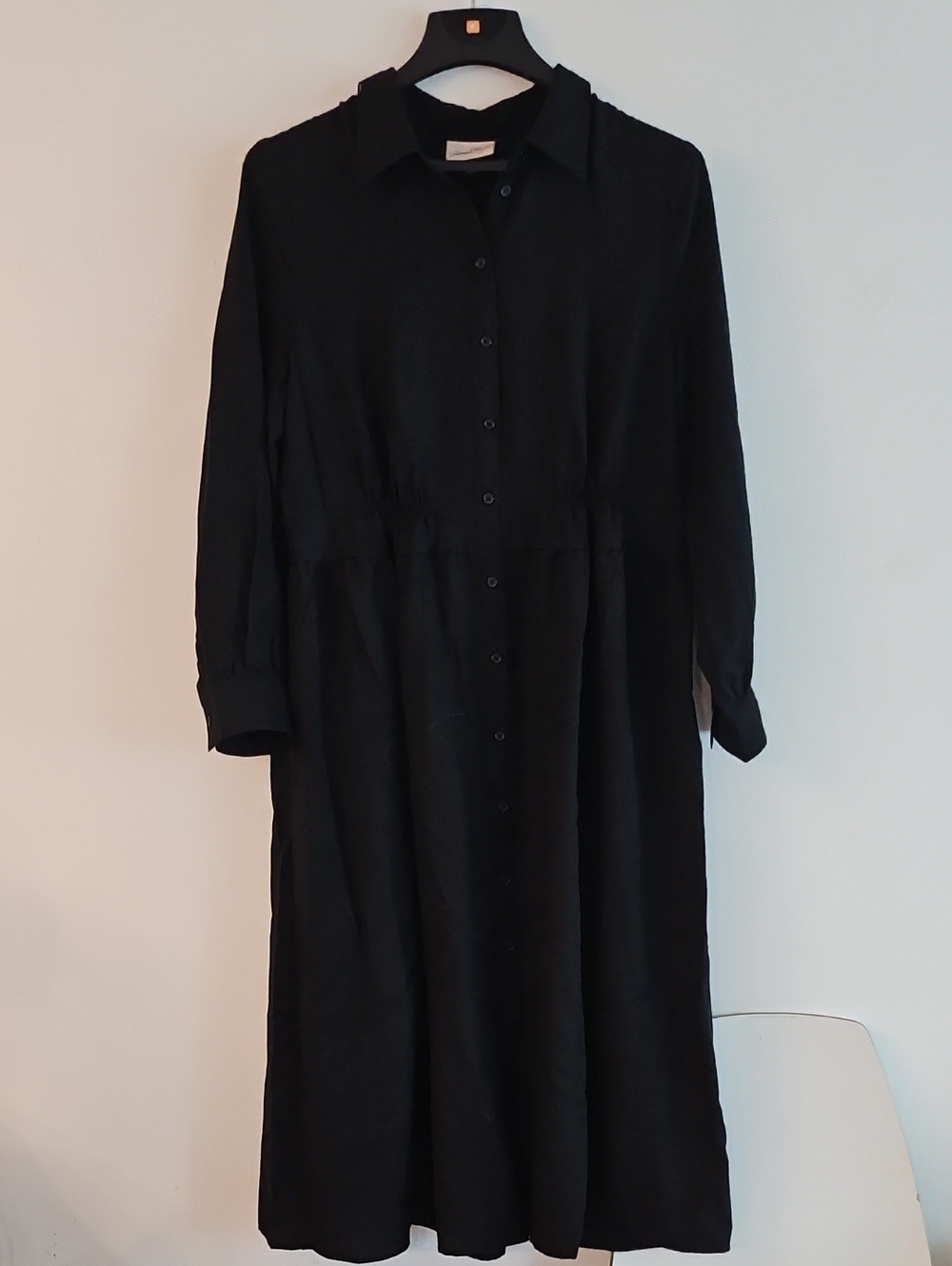 Women's XL Black Long-Sleeve Button Front Shirt Dress-Universal Thread